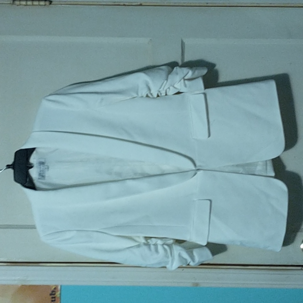 Tahari ASL White Shawl Collar Blazer